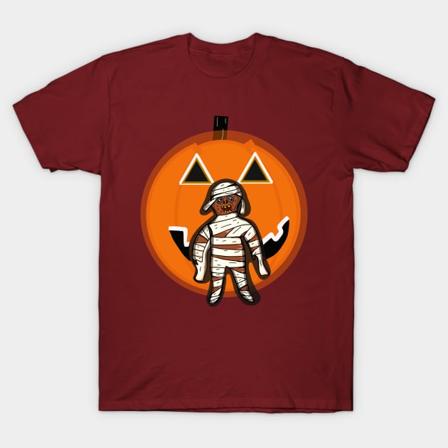 Zombie and pumpkin T-Shirt by Sshirart